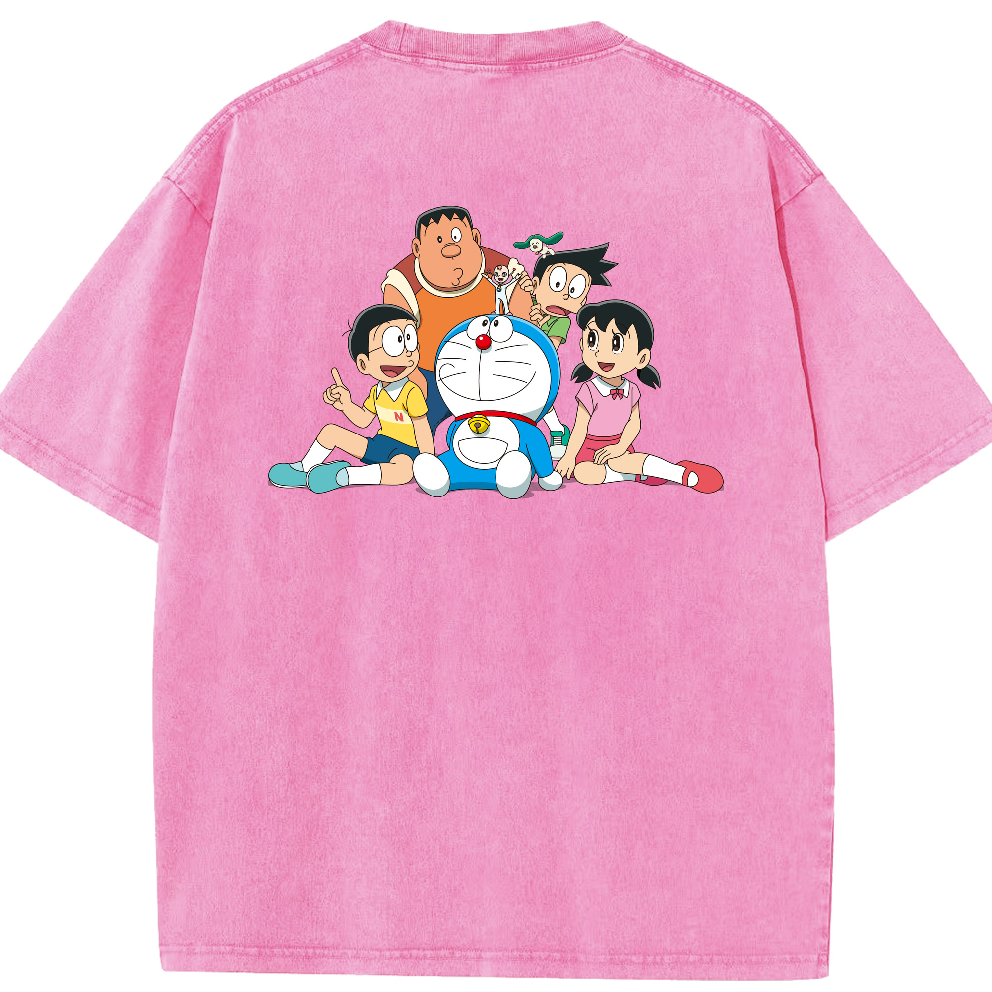 （画像用） ドラえもん Doraemon 綿100% ヴィンテージ風 半袖Tシャツ（背面プリント）